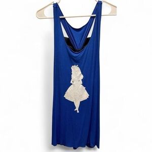 Royal blue Alice in Wonderland tank top with bow